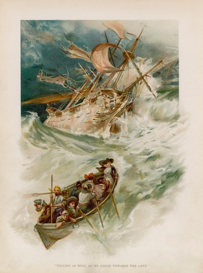 Ilustración de Robinson Crusoe de Joseph Finnemore